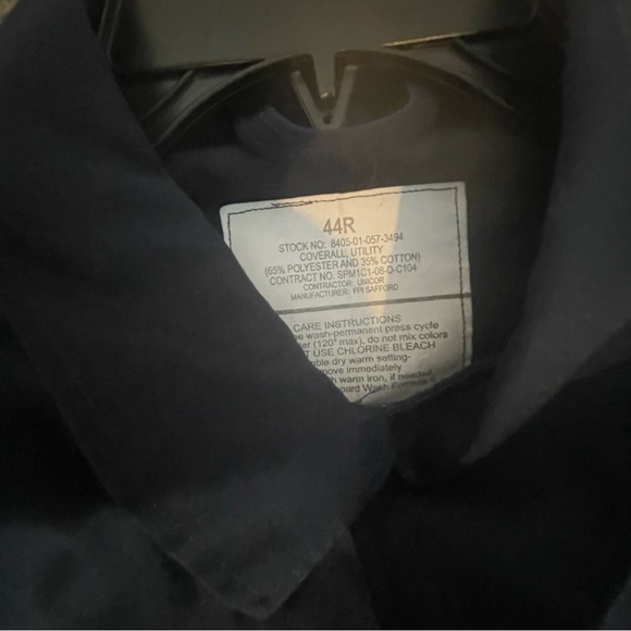 Military Utility Coverall Men’s 44R Blue Suit zipper - Picture 6 of 6